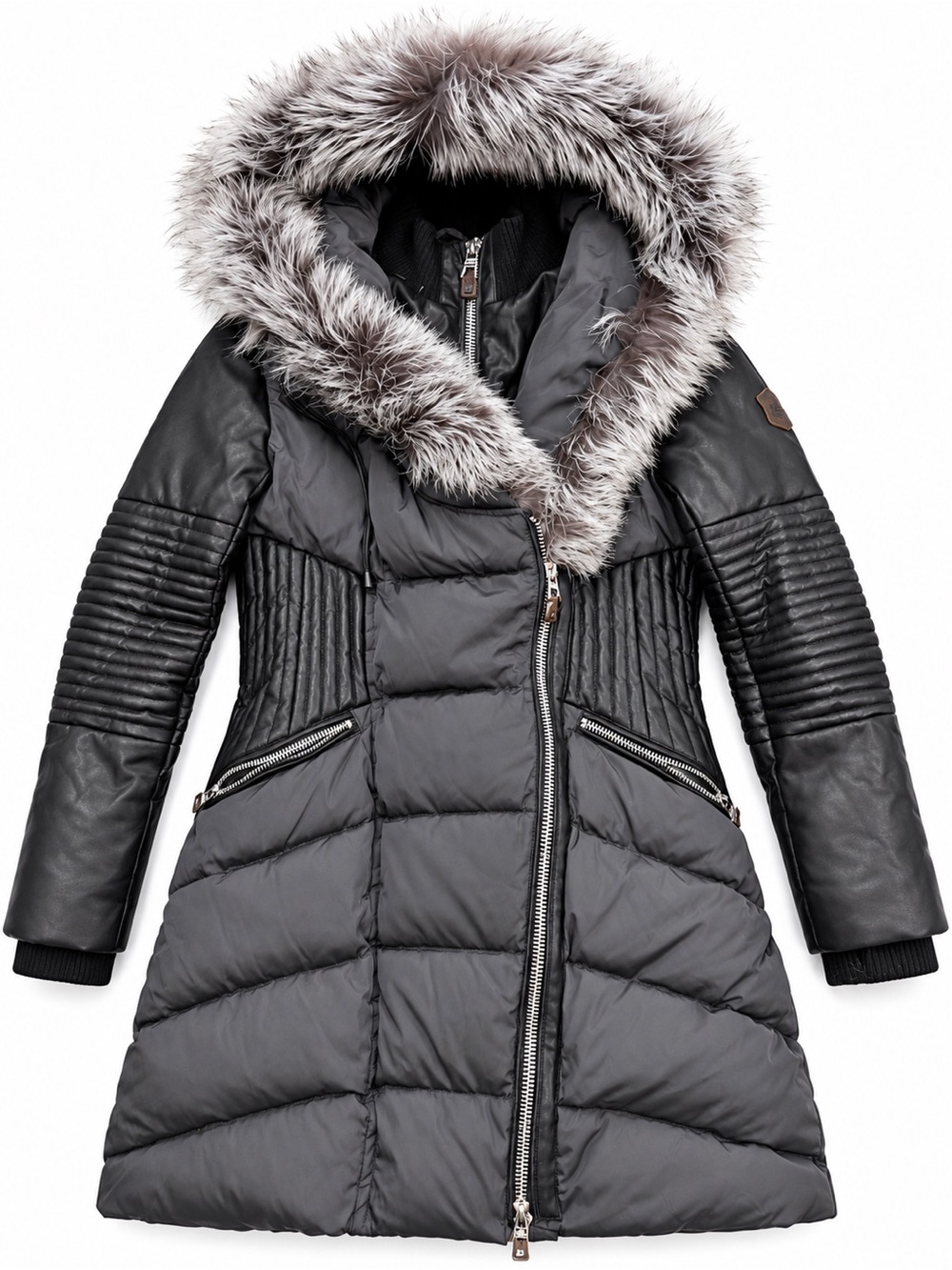 Nicole Benisti JK8029A Fur Hood Long Puffer Coat L